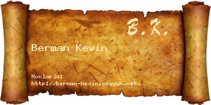Berman Kevin névjegykártya